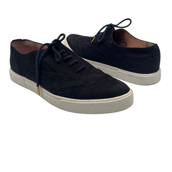 Kate Spade Blue Suede Catlyn Oxford Lace Up Sneakers Size 8 1/2 Women’s - Picture 1 of 11